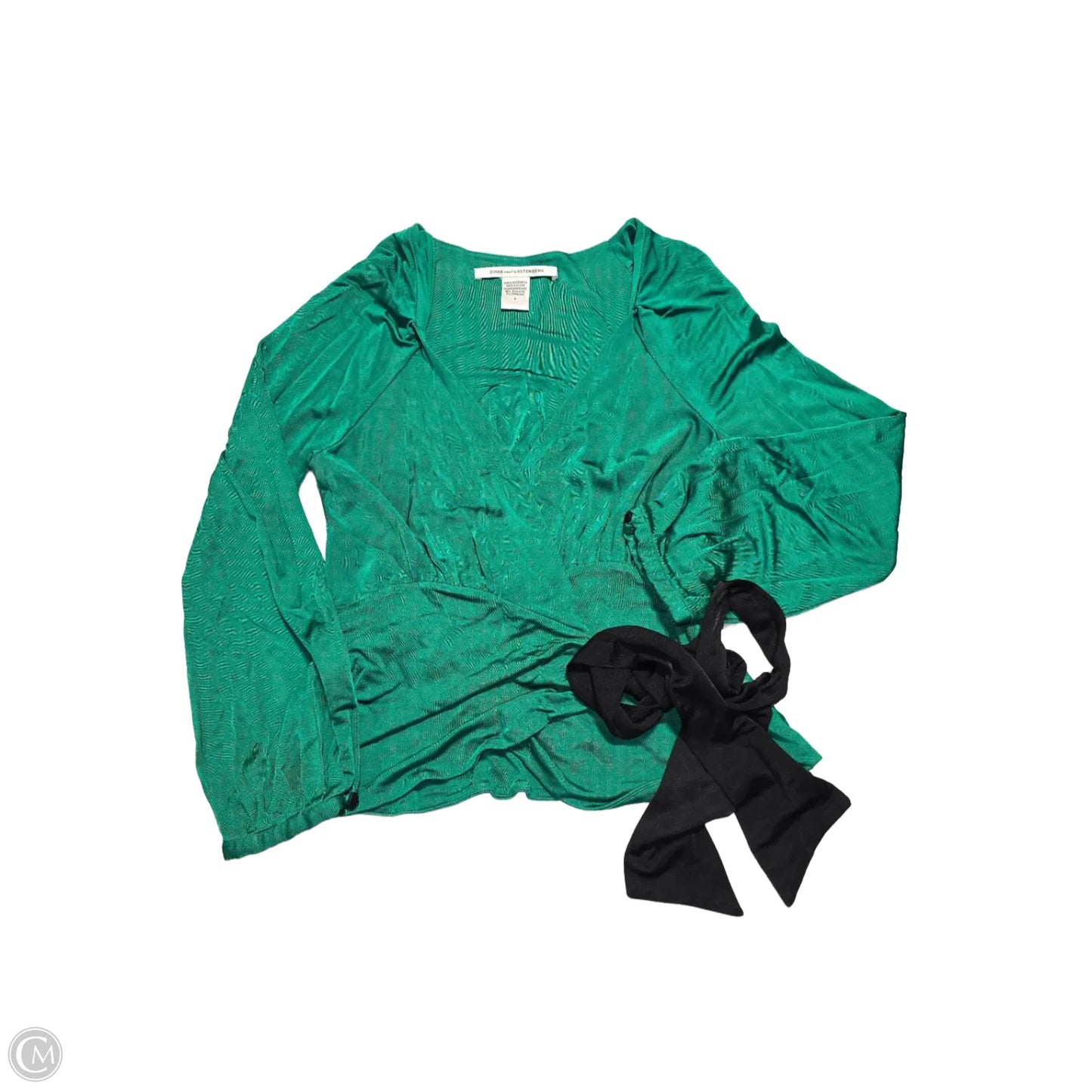 Top Long Sleeve Designer By Diane Von Furstenberg In Green, Size: S