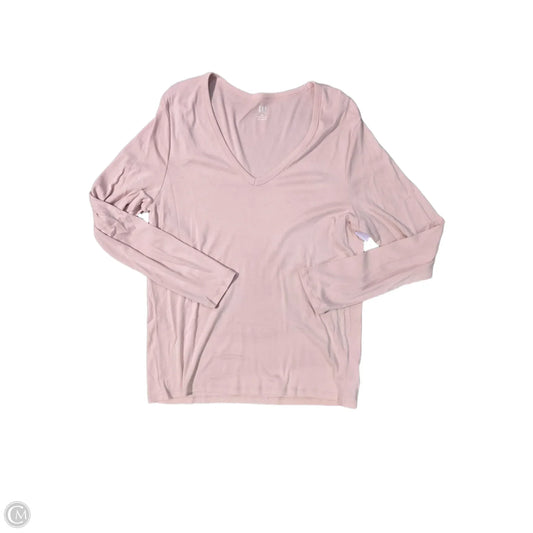 Top Long Sleeve Basic By Gap In Pink, Size: Xxl