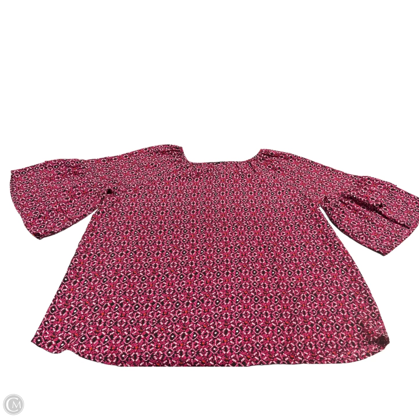 Top Short Sleeve By Roz And Ali In Pink, Size: 2x