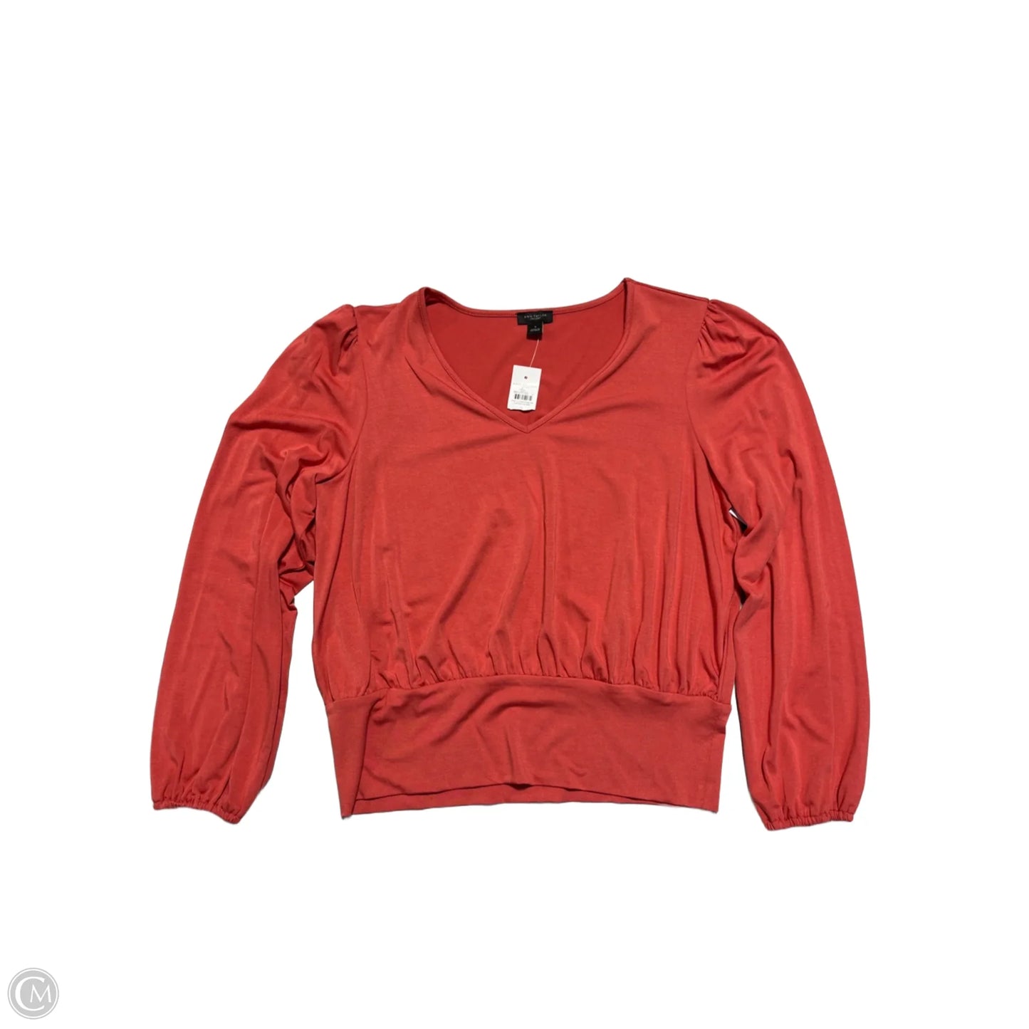 Top Long Sleeve By Ann Taylor In Orange, Size: S