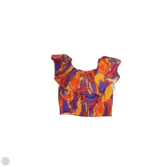 Top Short Sleeve By Nine West In Orange & Purple, Size: Xl