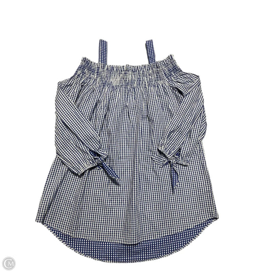 Top 3/4 Sleeve By Tyler Boe In Checkered Pattern, Size: M