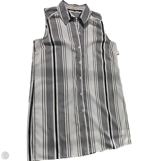 Top Sleeveless By Joan Vass In Striped Pattern, Size: L