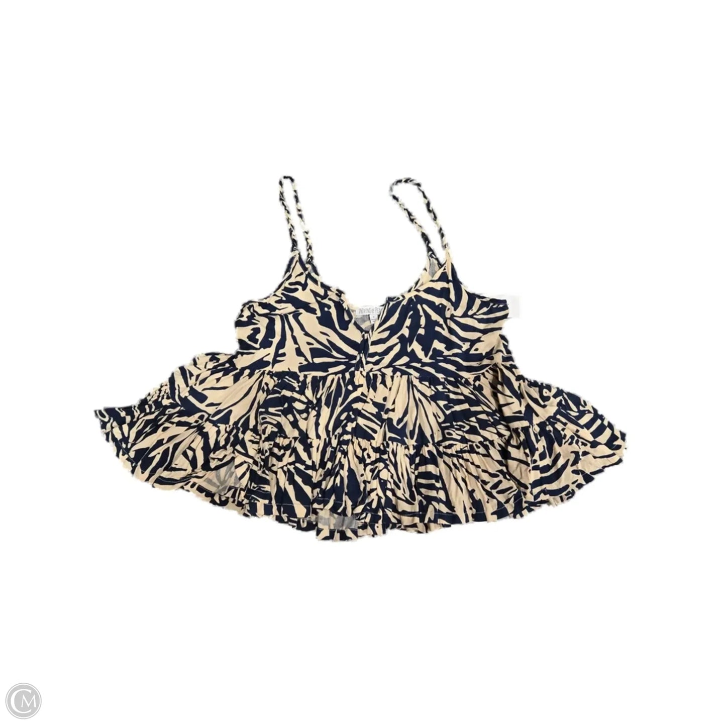 Tank Top By Cme In Blue & Cream, Size: S