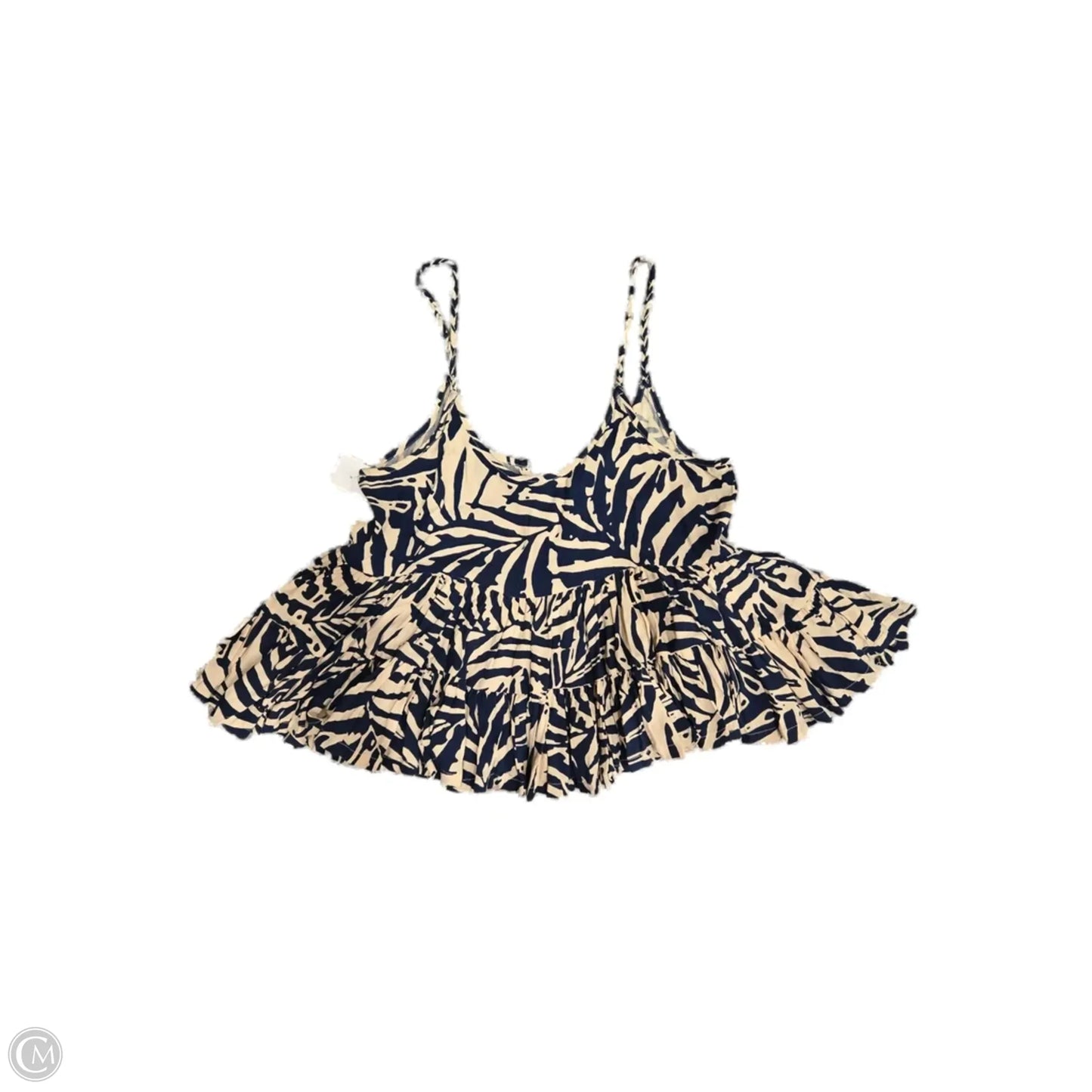 Tank Top By Cme In Blue & Cream, Size: S