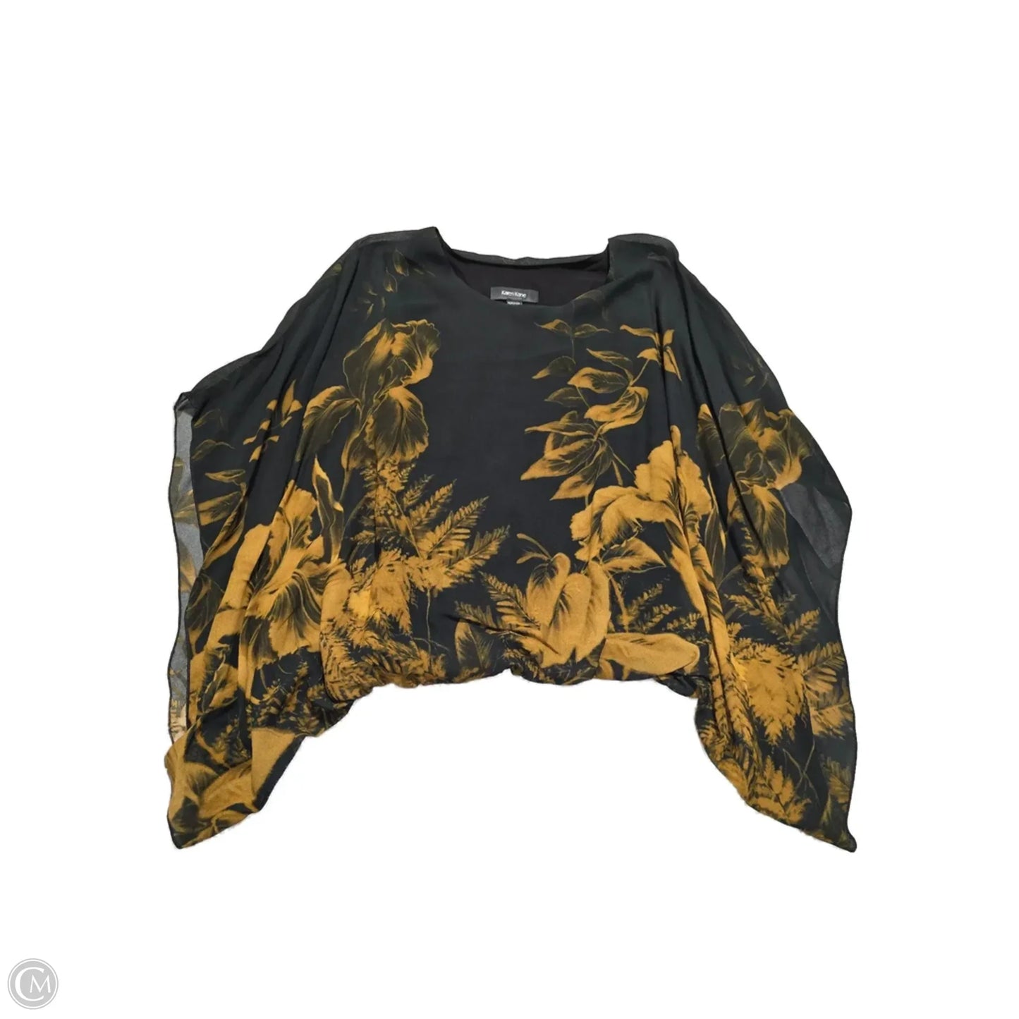 Blouse Long Sleeve By Karen Kane In Black & Brown, Size: Xs