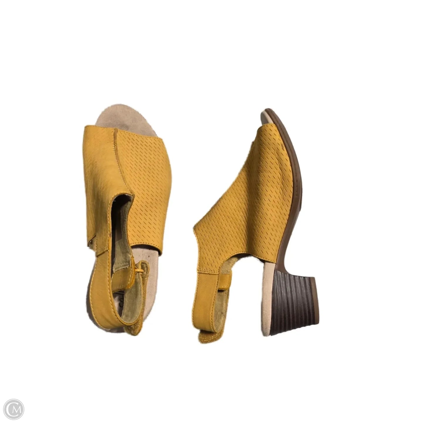 Sandals Heels Block By Clarks In Yellow, Size: 8.5