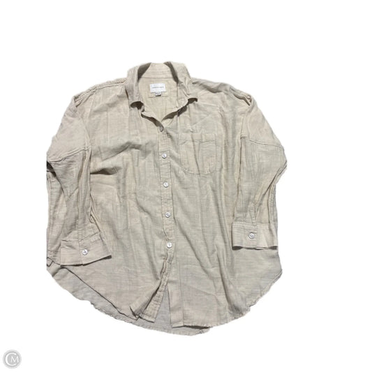 Top Long Sleeve By American Eagle In Tan, Size: Xs