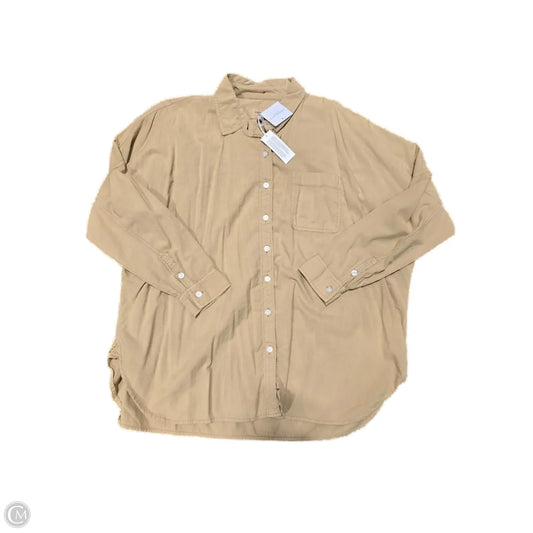 Top Long Sleeve By American Eagle In Tan, Size: Xs