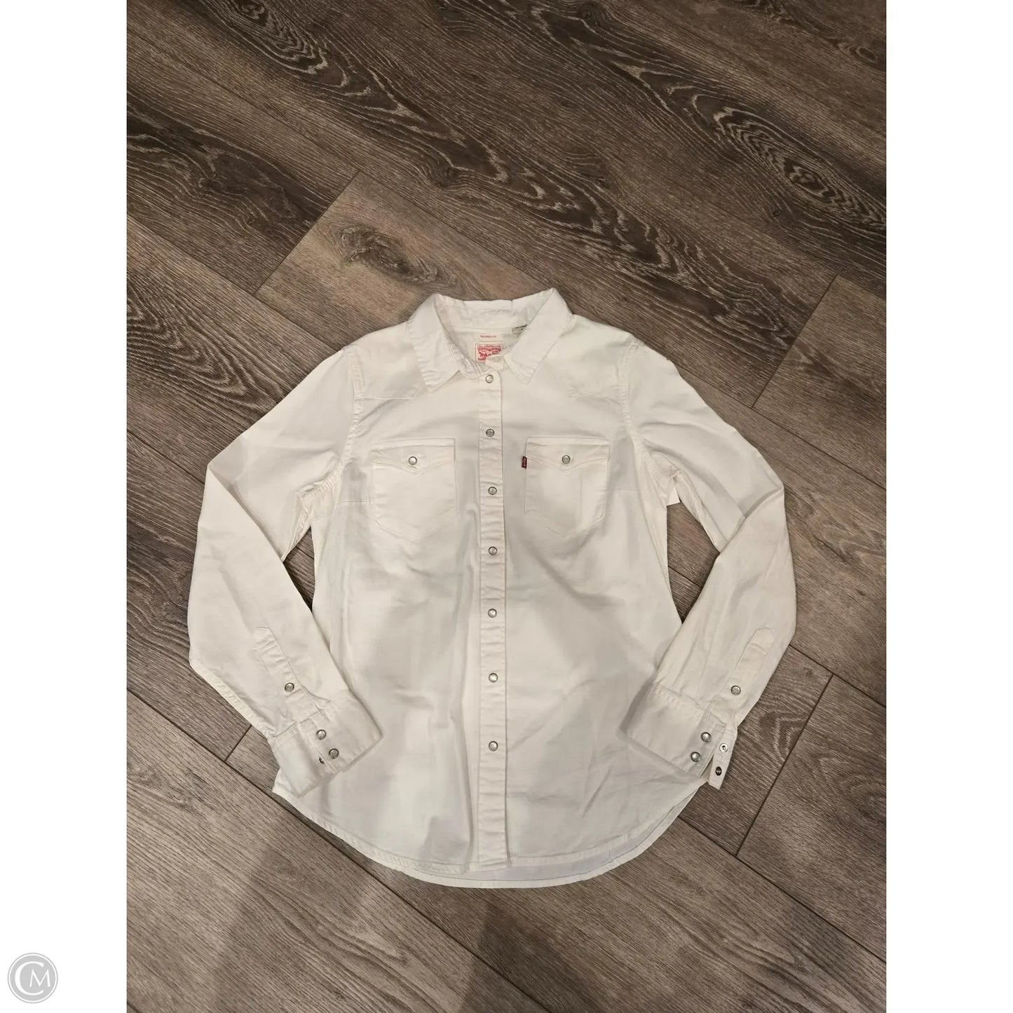 Top Long Sleeve By Levis In White, Size: M