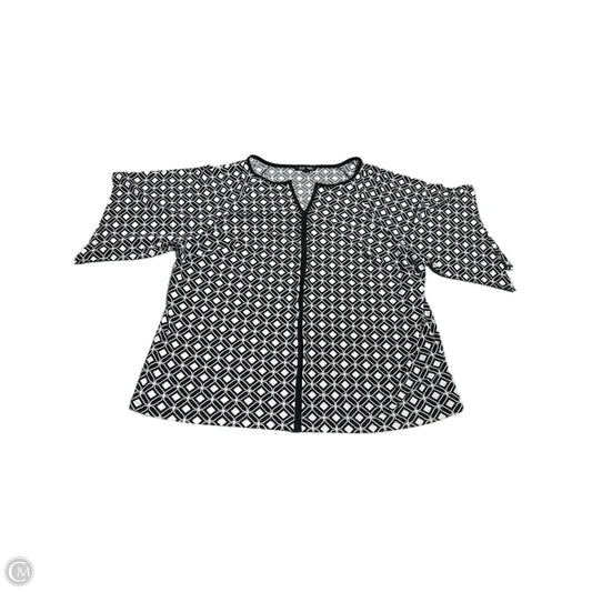 Top 3/4 Sleeve By Roz And Ali In Black & White, Size: 1x