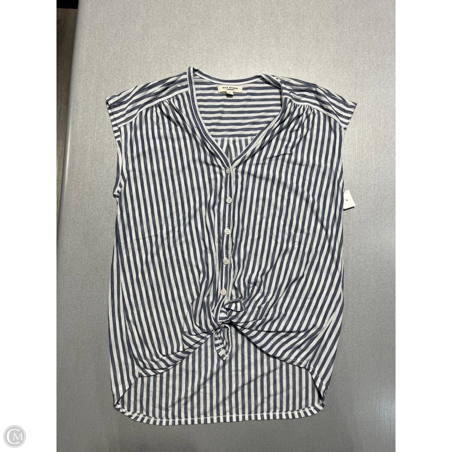 Top Sleeveless By Max Studio In Striped Pattern, Size: S