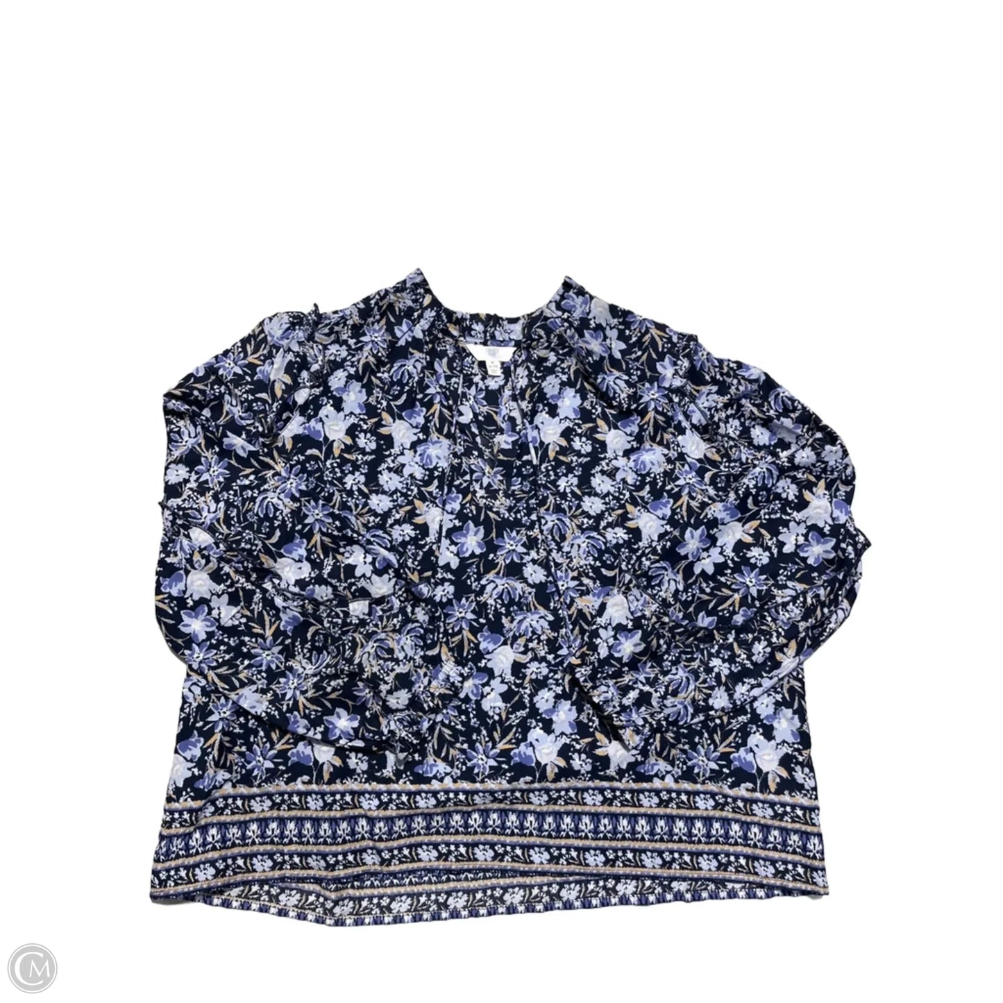 Top Long Sleeve By Time And Tru In Floral Print, Size: M