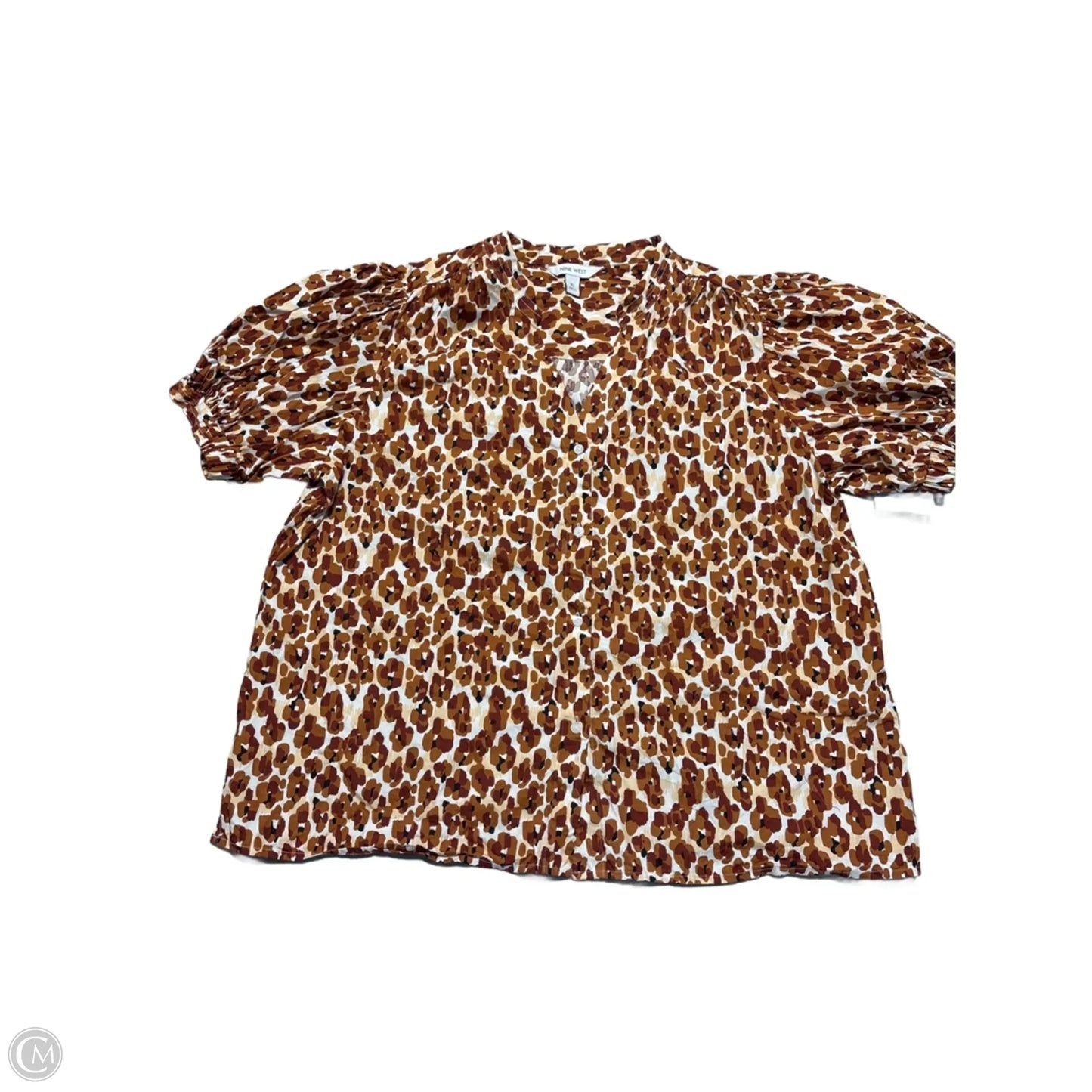 Top Short Sleeve By Nine West In Animal Print, Size: Xl