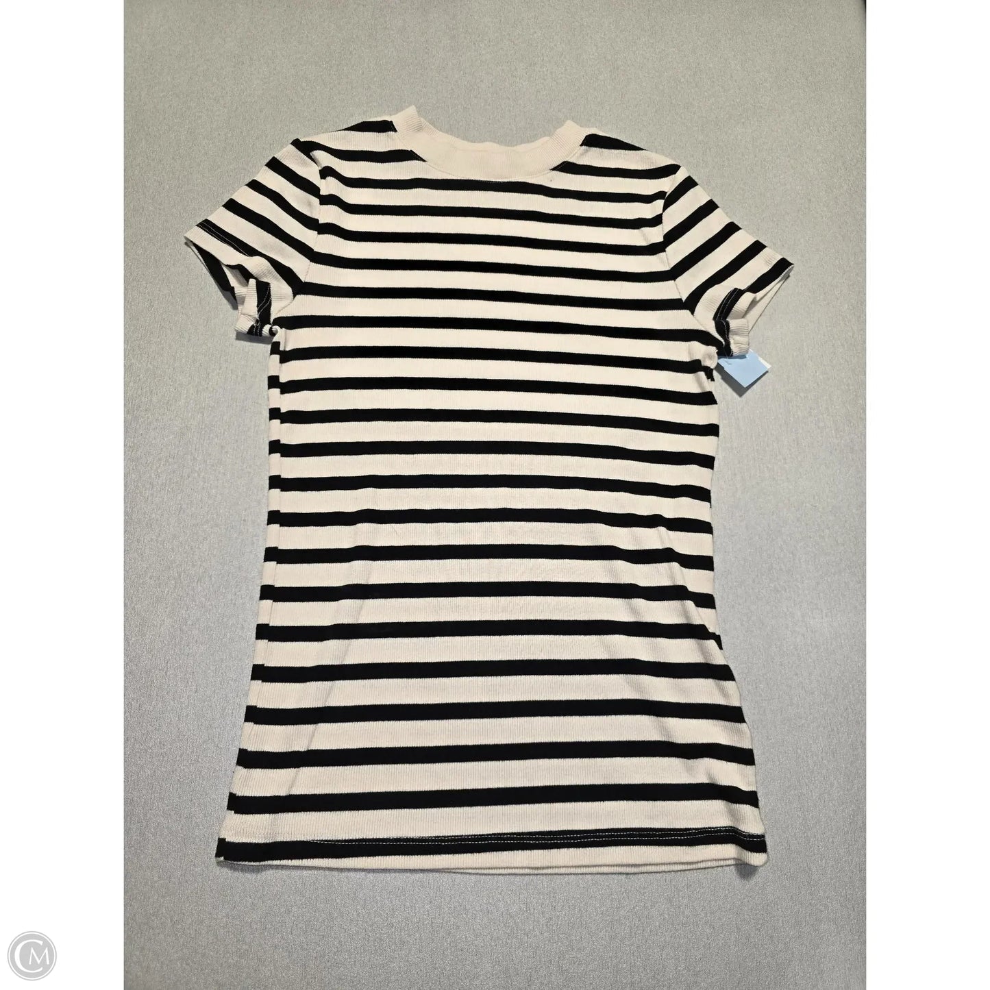 Top Short Sleeve Basic By A New Day In Striped Pattern, Size: S