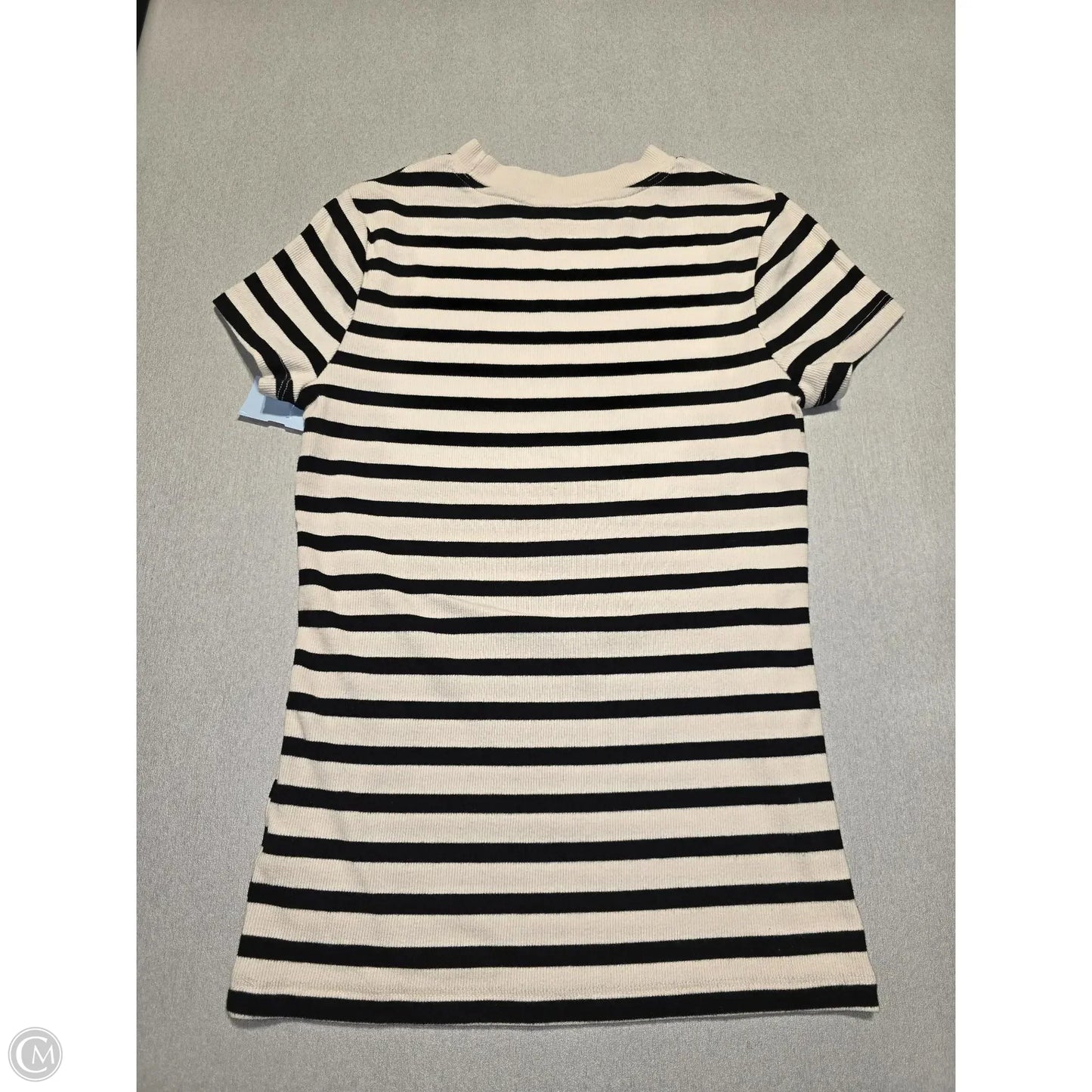 Top Short Sleeve Basic By A New Day In Striped Pattern, Size: S