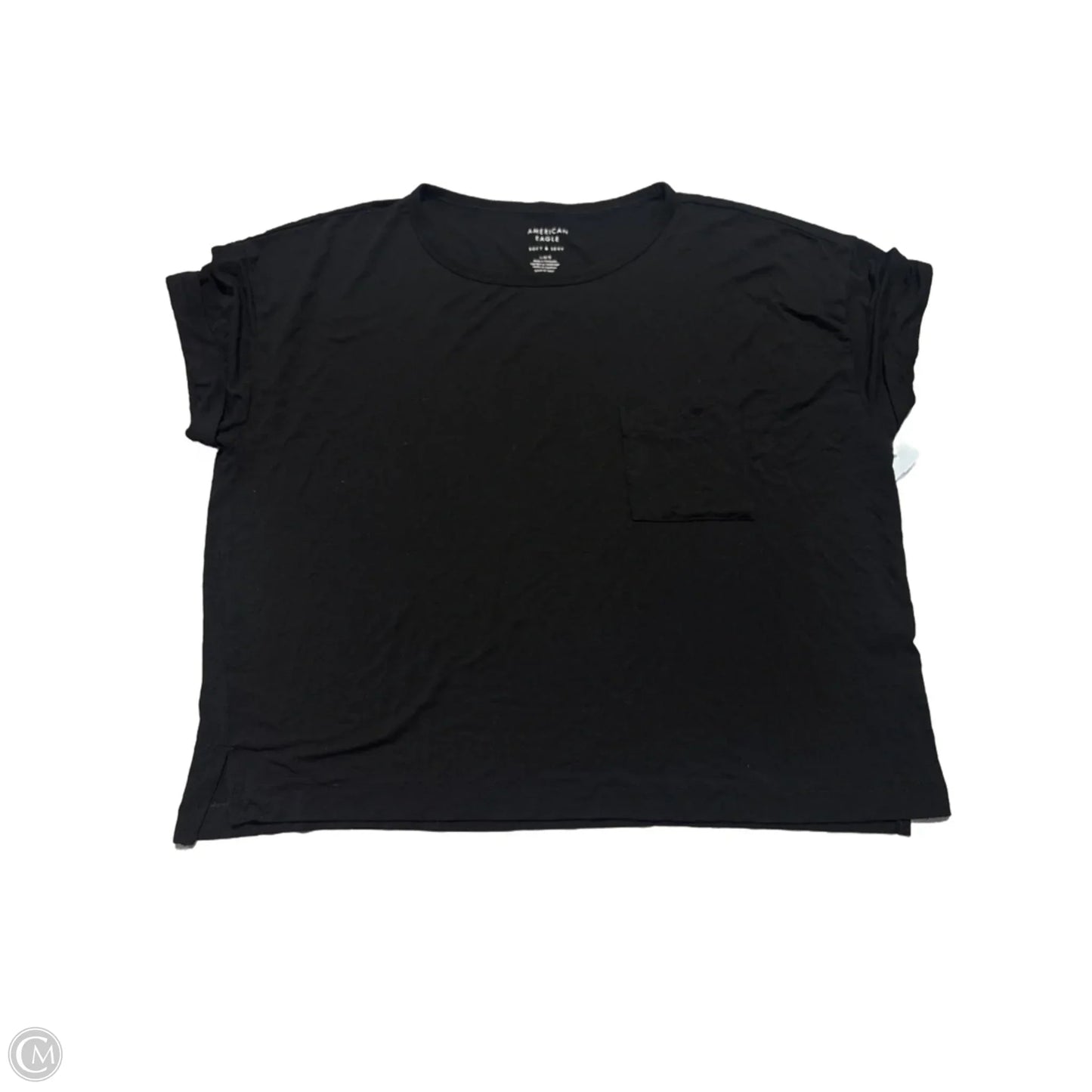 Top Short Sleeve By American Eagle In Black, Size: L