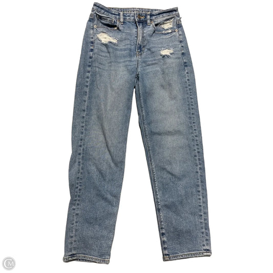 Jeans Straight By American Eagle In Blue Denim, Size: 2