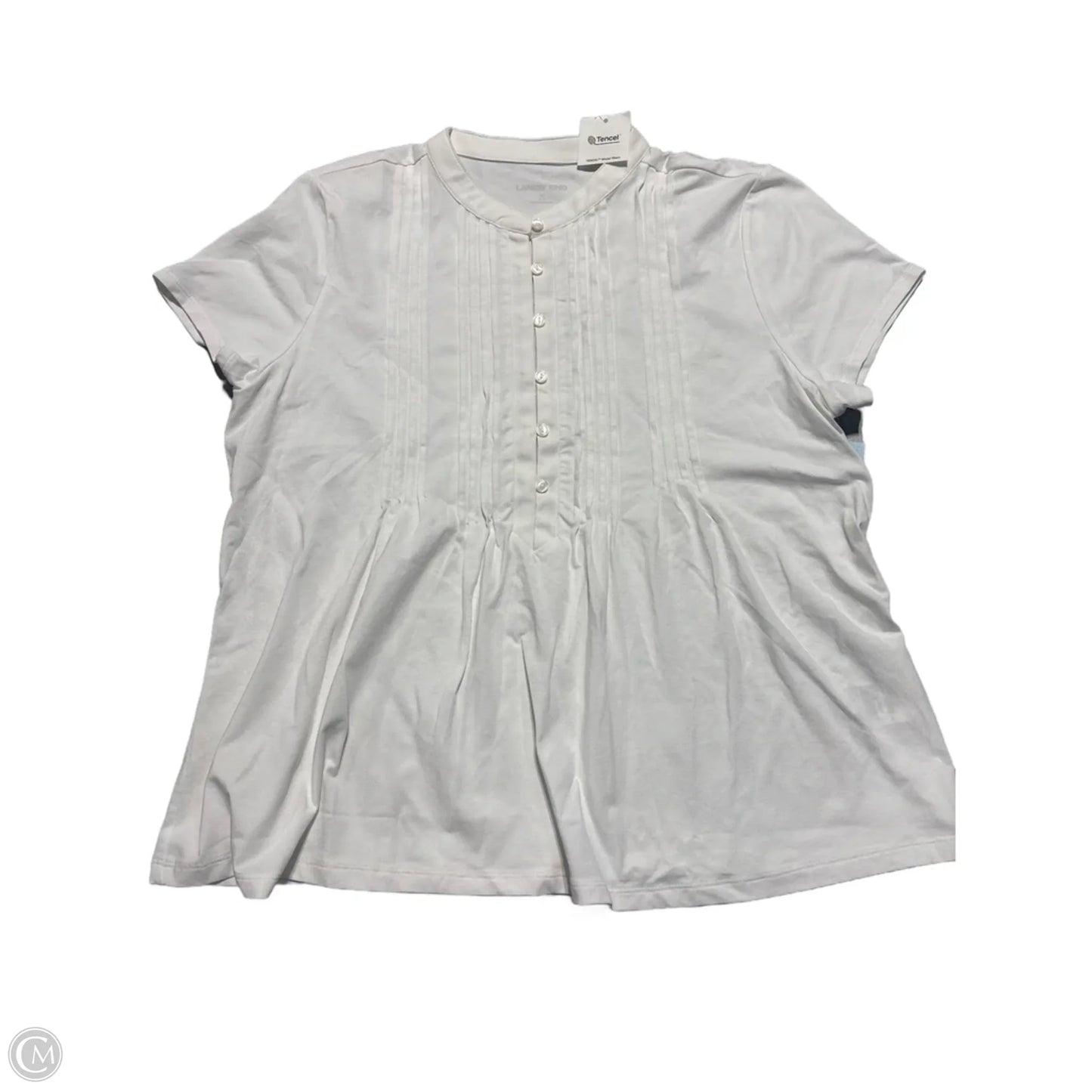 Top Short Sleeve Basic By Lands End In White, Size: M