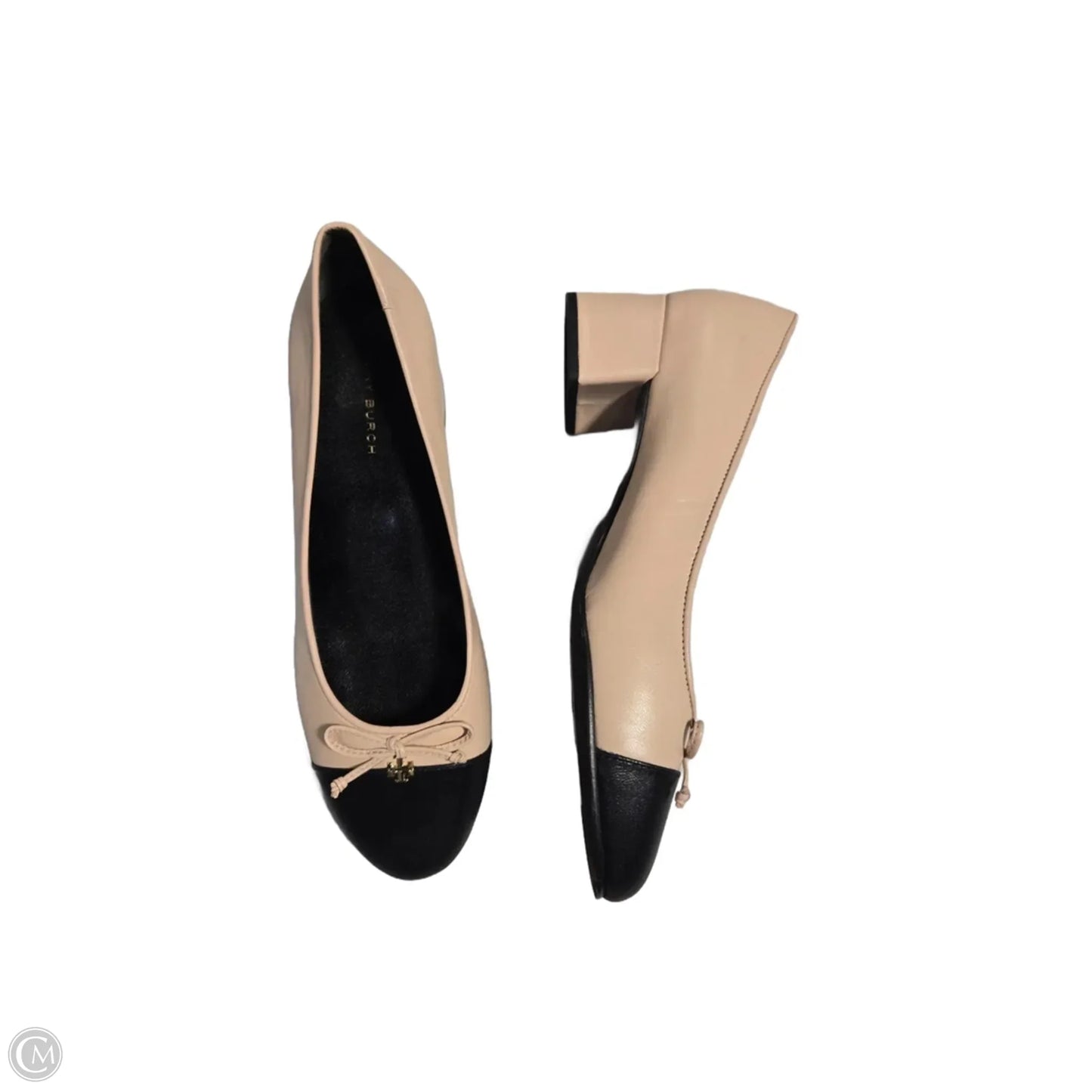 Shoes Designer By Tory Burch In Black & Tan, Size: 6.5