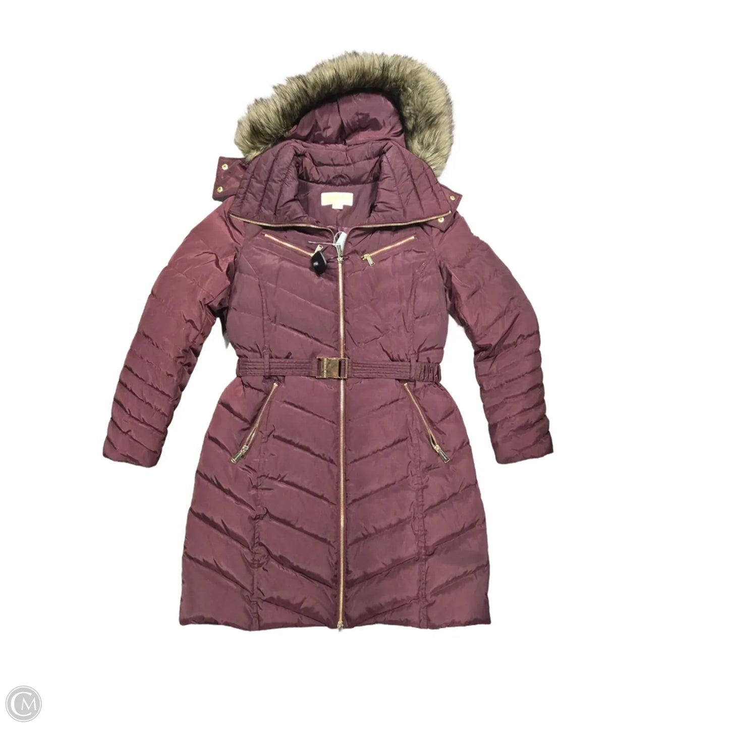 Coat Puffer & Quilted By Michael By Michael Kors In Maroon, Size: M
