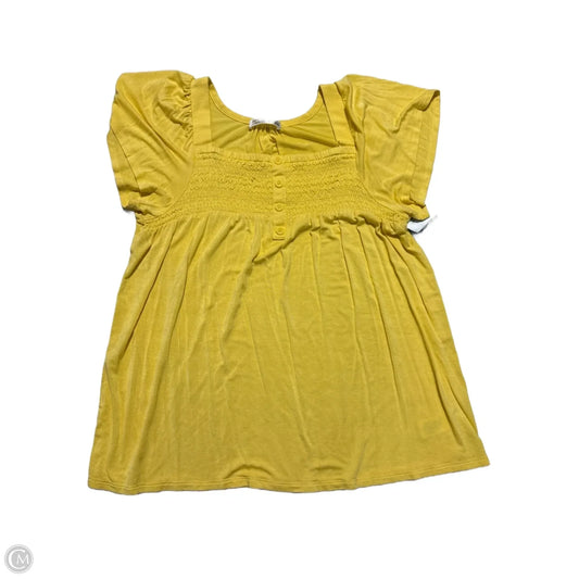 Top Short Sleeve Basic By 89th And Madison In Yellow, Size: Sp