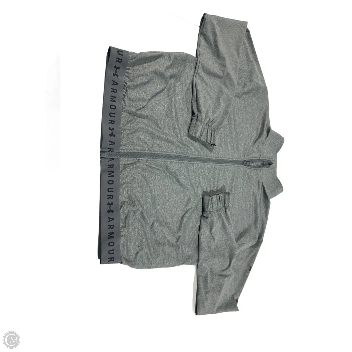 Athletic Top Long Sleeve Crewneck By Under Armour In Grey, Size: S