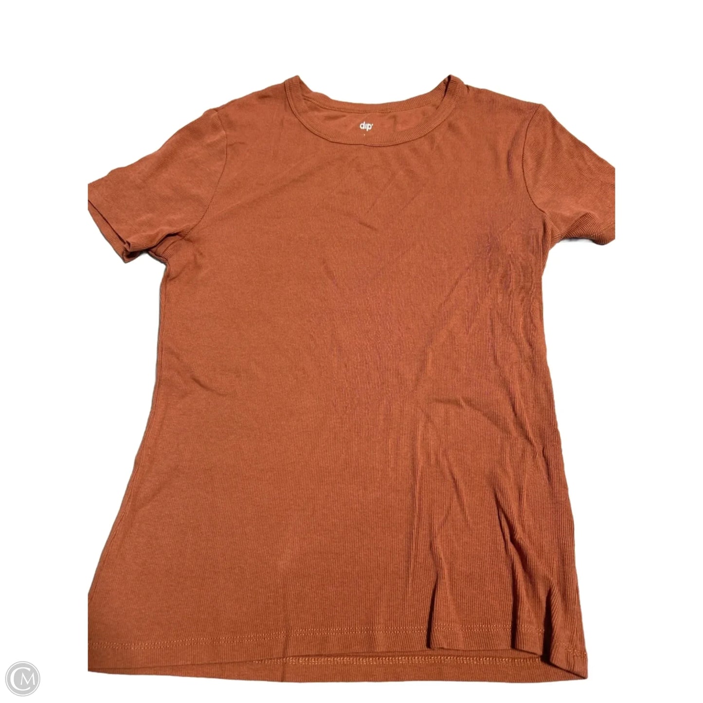 Top Short Sleeve Basic By Dip In Brown, Size: L