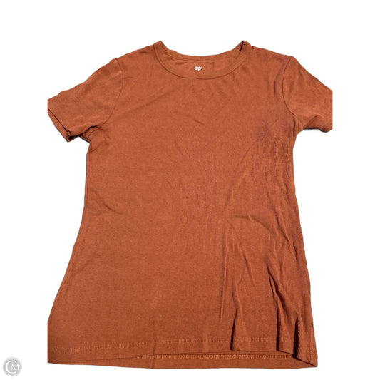 Top Short Sleeve Basic By Dip In Brown, Size: L