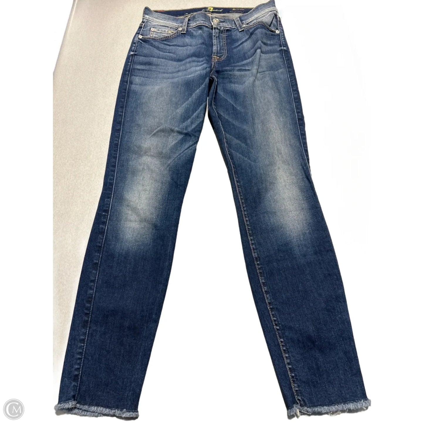 Jeans Skinny By 7 For All Mankind In Blue Denim, Size: 4
