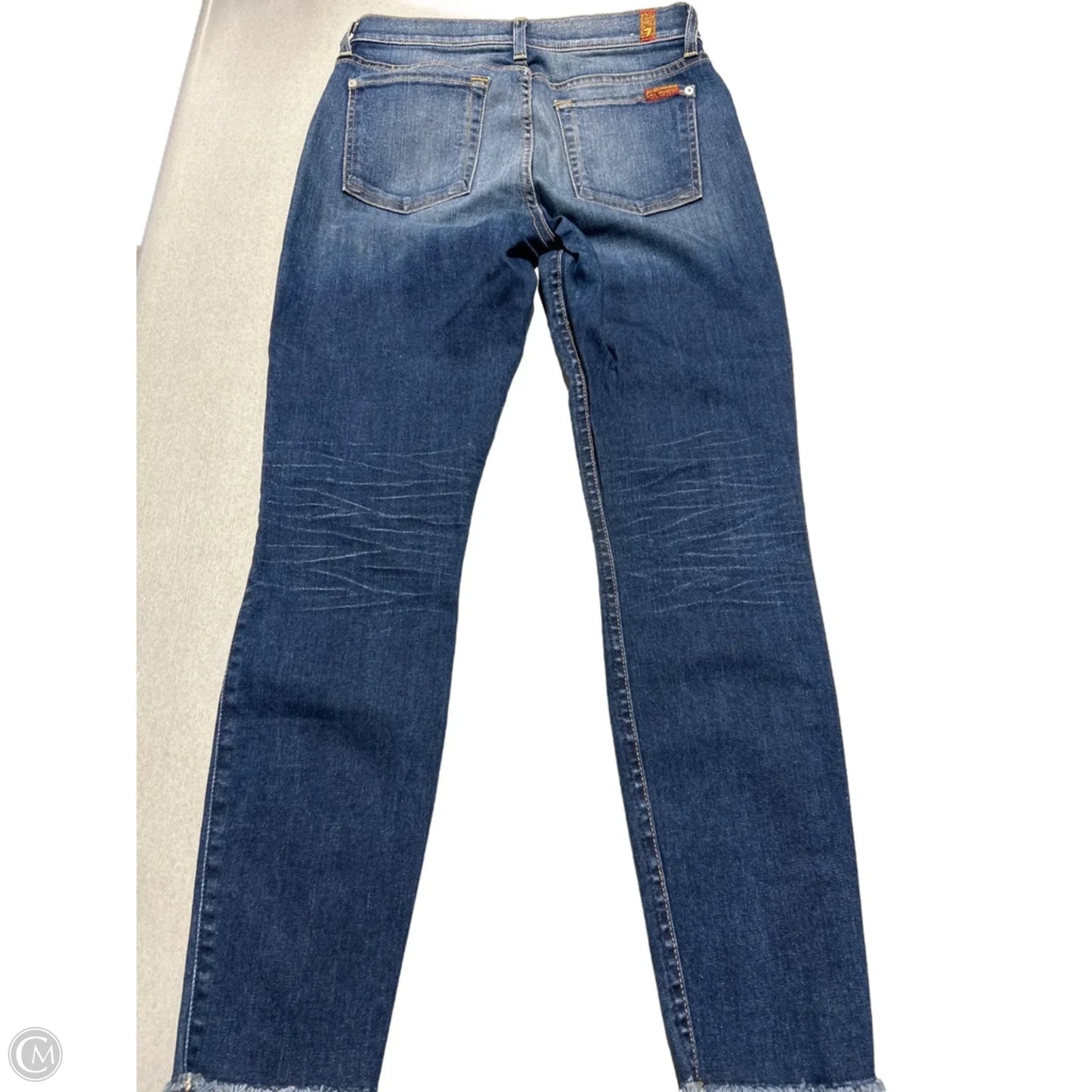 Jeans Skinny By 7 For All Mankind In Blue Denim, Size: 4