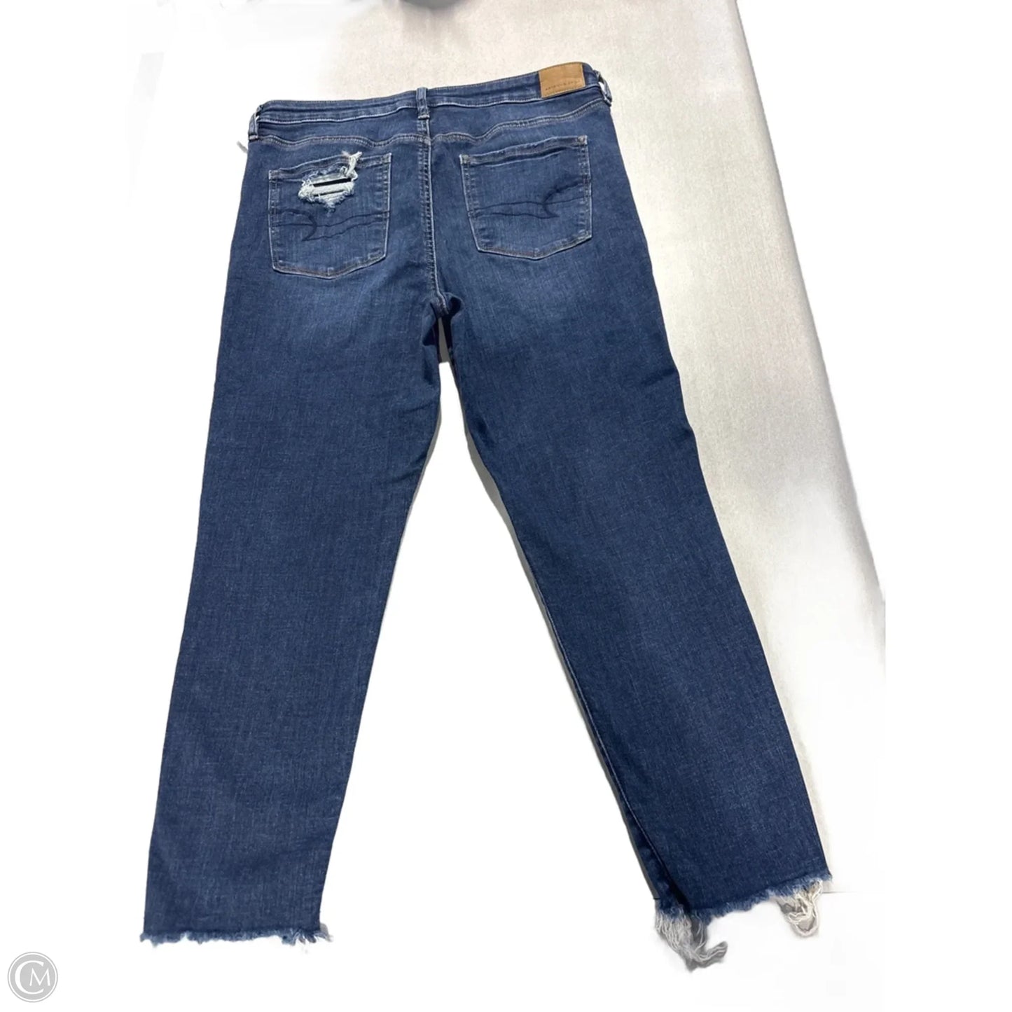 Jeans Skinny By American Eagle In Blue Denim, Size: 14