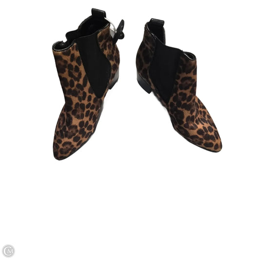 Boots Ankle Heels By Nine West In Animal Print, Size: 10