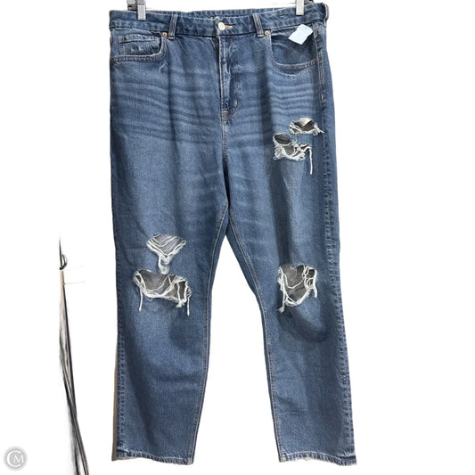 Jeans Straight By American Eagle In Blue Denim, Size: 18