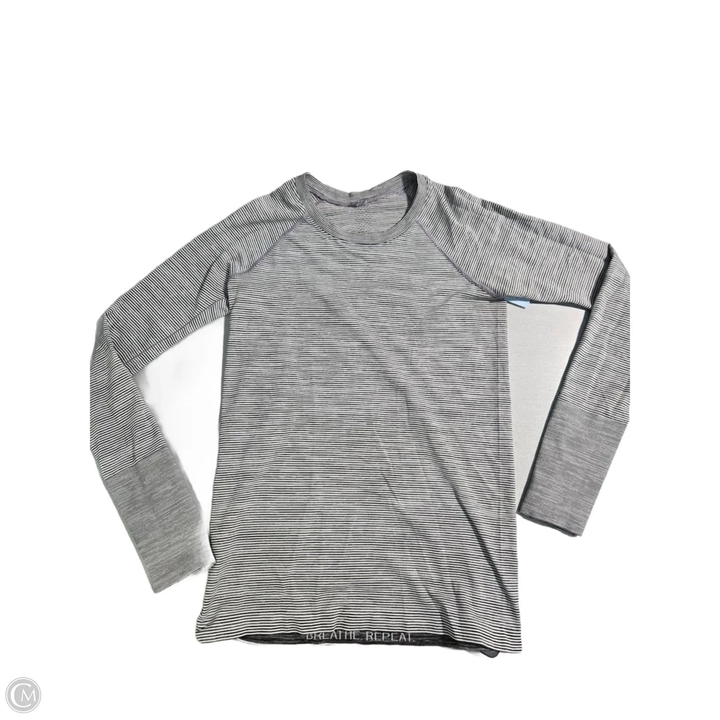 Athletic Top Long Sleeve Crewneck By Lululemon In Striped Pattern, Size: 8