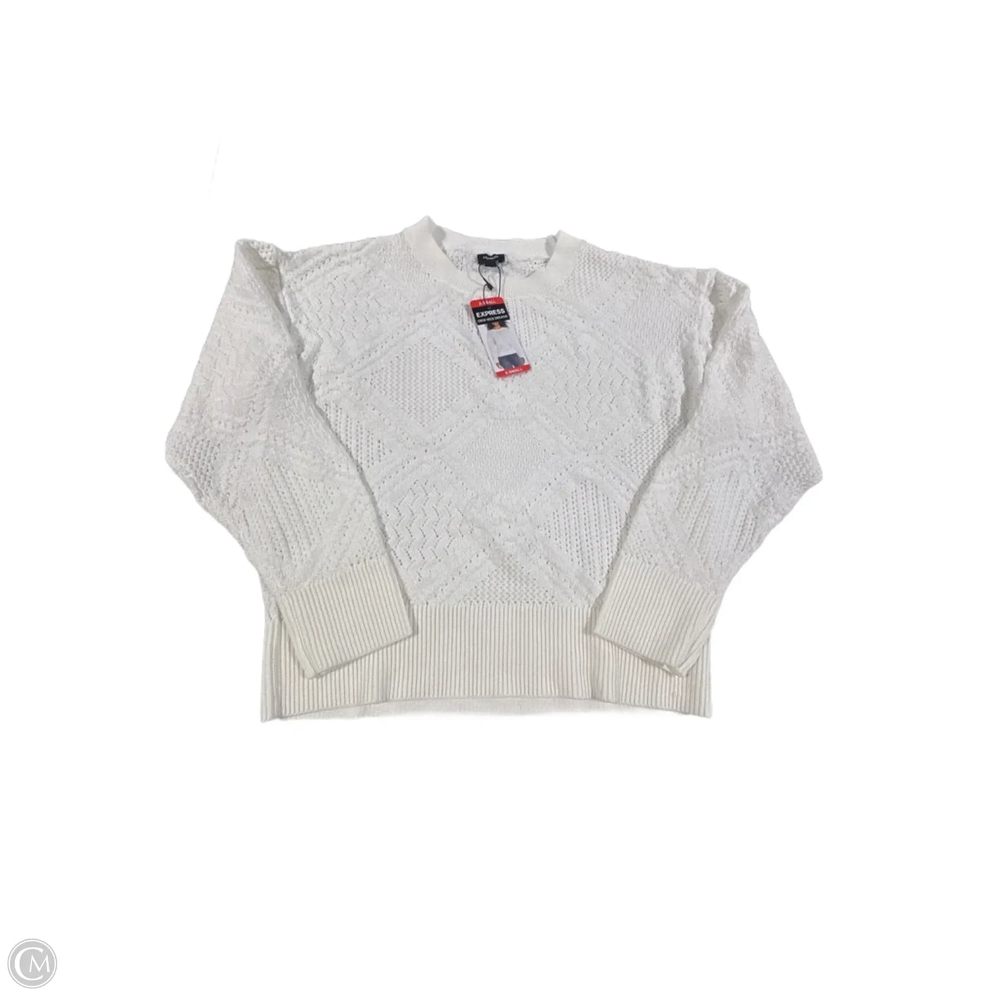 Sweater By Express In White, Size: Xs