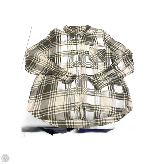 Top Long Sleeve By Lucky Brand In Plaid Pattern, Size: L