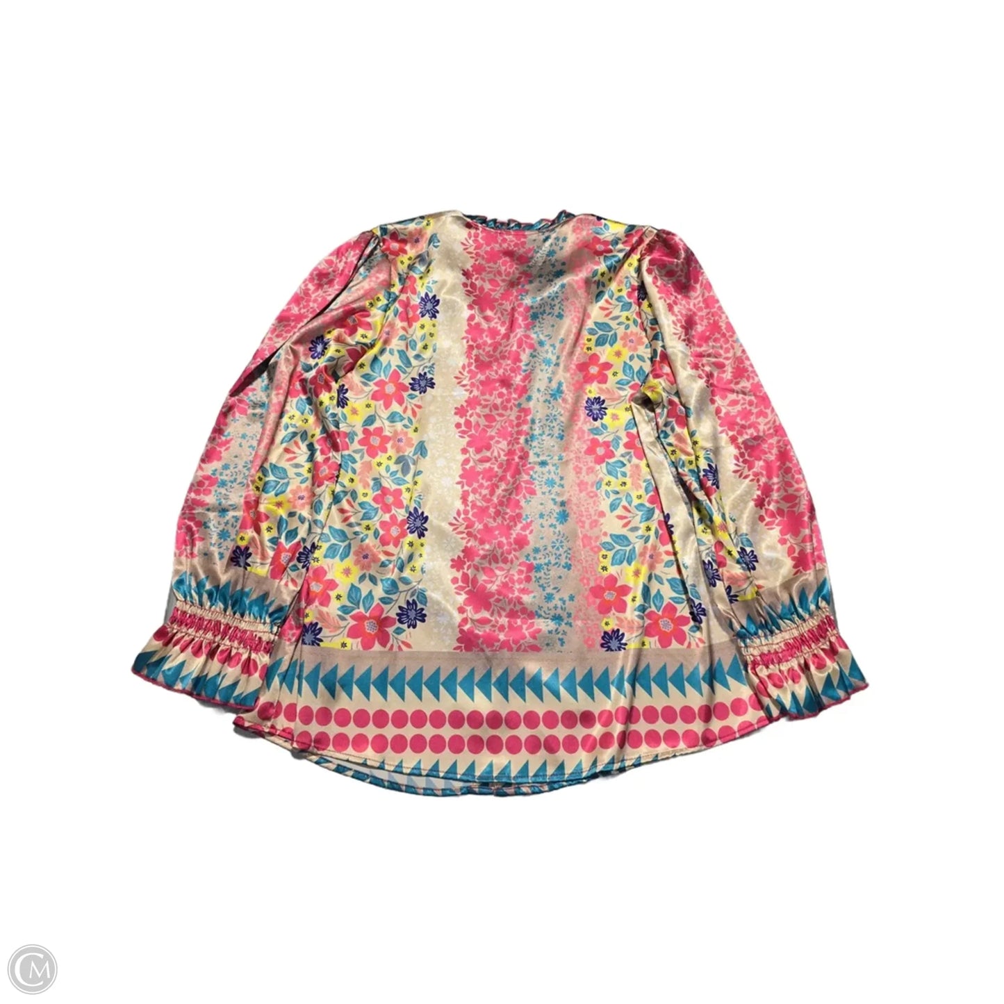 Top Long Sleeve By David Cline In Floral Print, Size: L