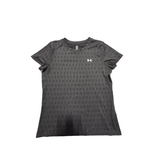 Athletic Top Short Sleeve By Under Armour In Grey, Size: L