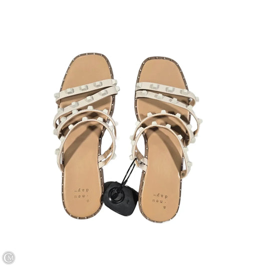 Sandals Flats By A New Day In Cream, Size: 7