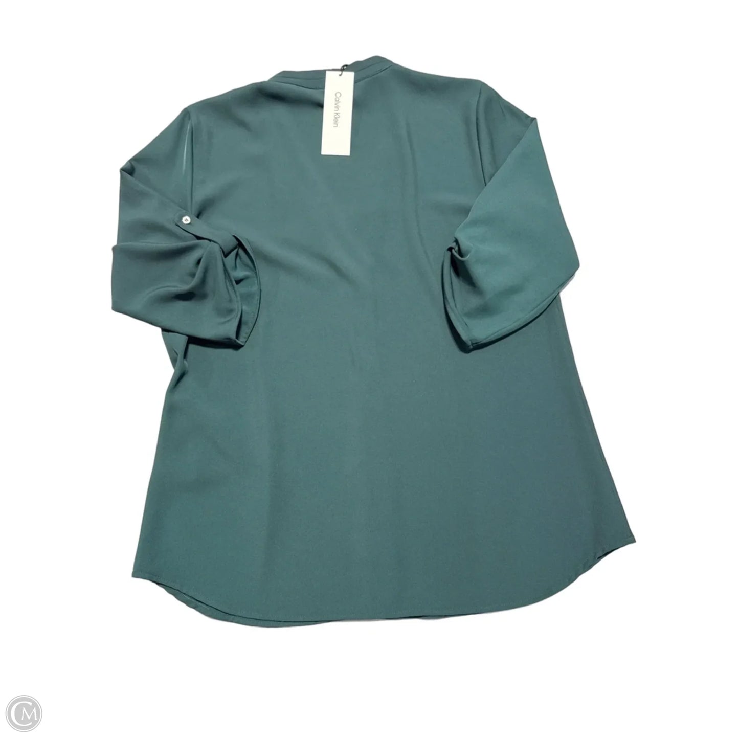 Top 3/4 Sleeve By Calvin Klein In Green, Size: M