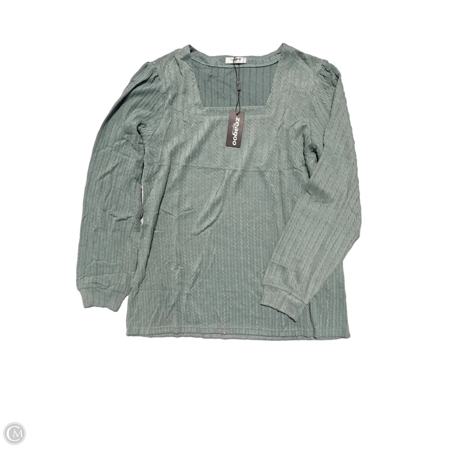 Top Long Sleeve Basic By Zeagoo In Green, Size: L