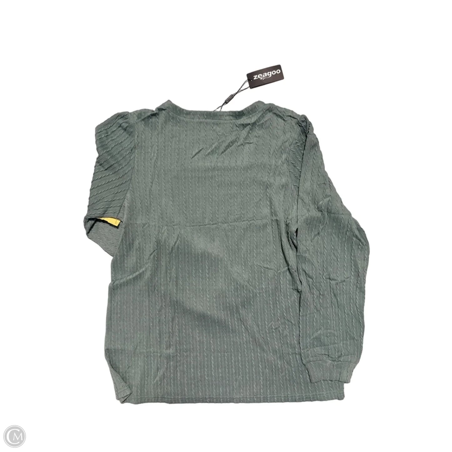 Top Long Sleeve Basic By Zeagoo In Green, Size: L