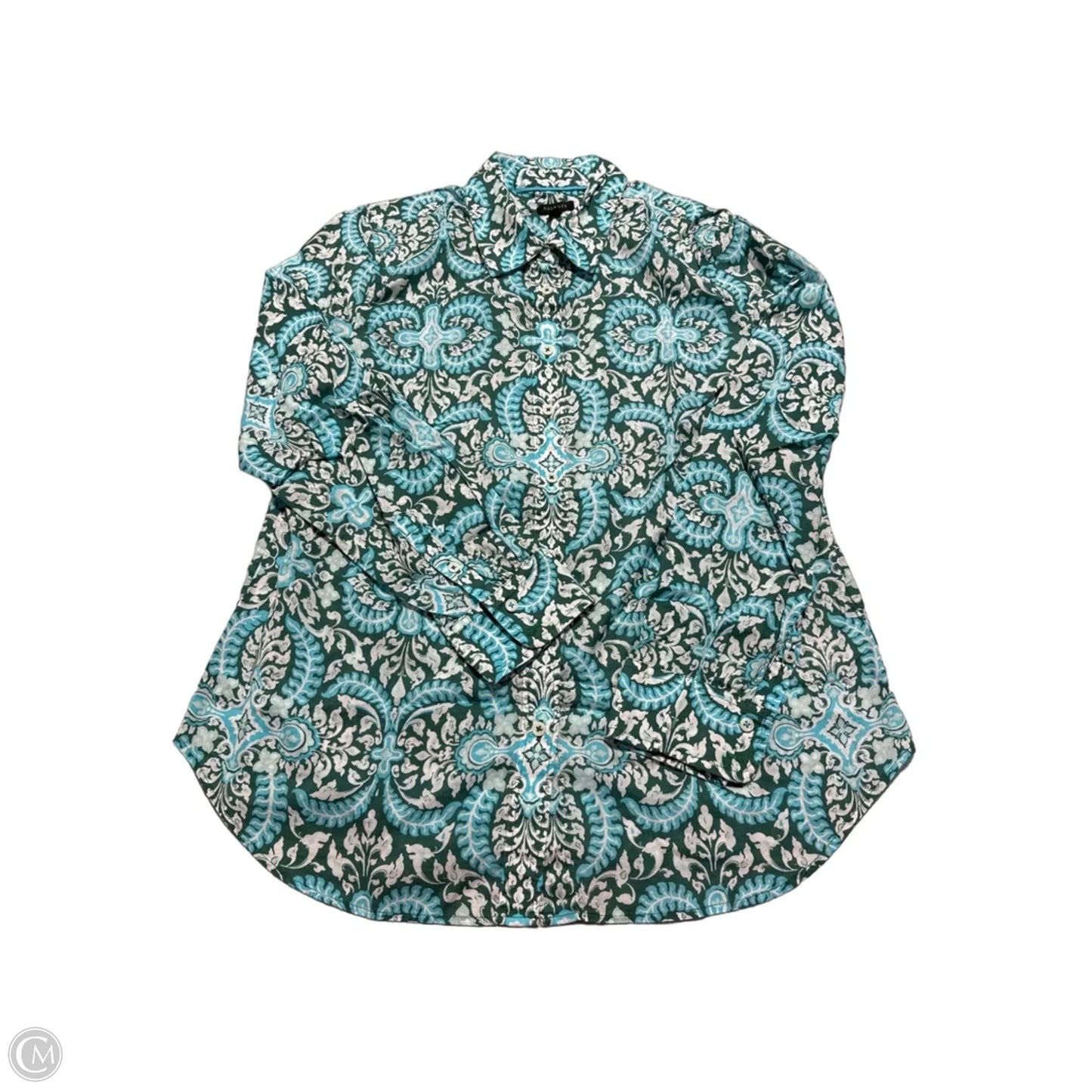 Top Long Sleeve By Talbots In Blue & Green, Size: S