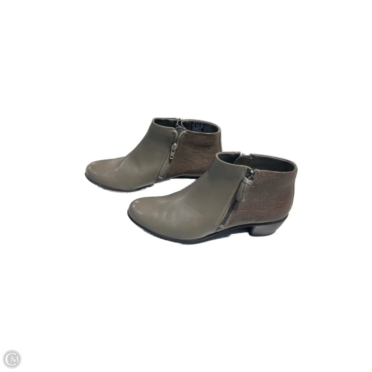 Boots Ankle Heels By Ecco In Grey, Size: 8