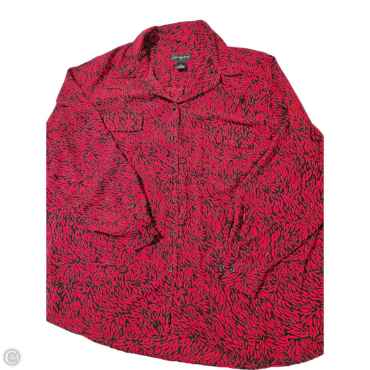 Blouse Long Sleeve By Investments In Red, Size: 2x