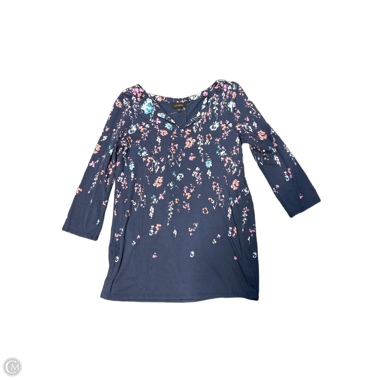 Blouse 3/4 Sleeve By J. Jill In Floral Print, Size: Xs