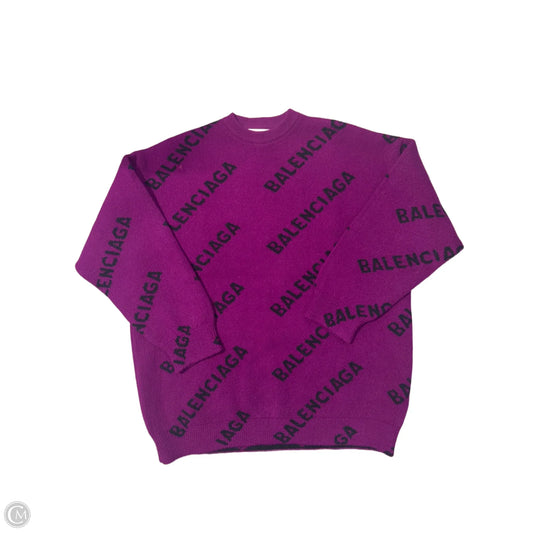 Sweater Luxury Designer By Balenciaga In Purple, Size: Osfm