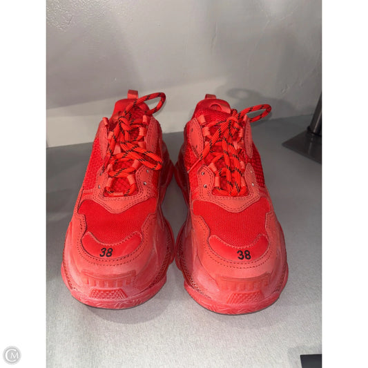 Shoes Luxury Designer By Balenciaga In Red, Size: 7.5
