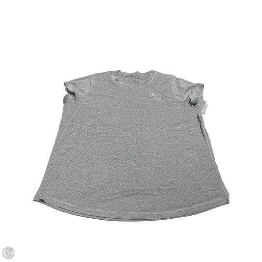 Athletic Top Short Sleeve By Champion In Grey, Size: 1x